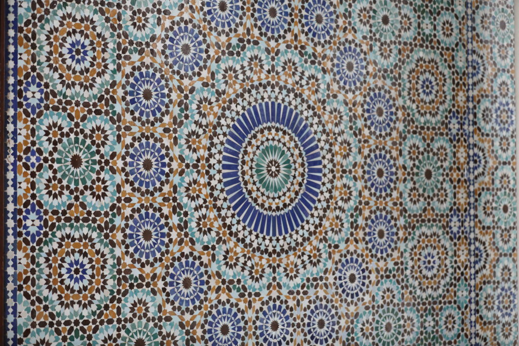 Intricate mosaic details at the Grand Mosque of Paris — where art, history, and spirituality meet.